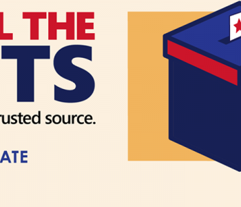 voting box with lock with text get all the facts straight from the source